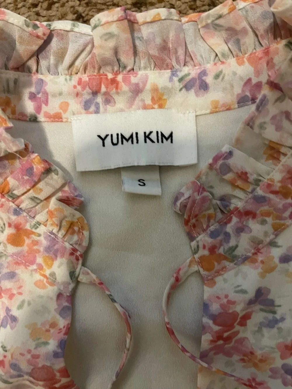 Yumi Kim Floral Mini Dress in Cream, Pink and Peach - Picture 3 of 8